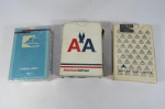 COLECIONISMO - Lote com 03 (três) BARALHOS de Cias. AÉREAS (PAN AM - AMERICAN AIRLINES e DELTA AIR LINES). O Baralho da Pan Am está lacrado. Os outros dois estão abertos com danos nas embalagens.
