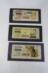 EXONÚMIA - Lote 01 com 03 (três) antigos Bilhetes da Loteria Federal do Brasil, do ano de 1.969 - com as figuras de um Peixe Atum Branco, um Pica-Pau-Rei e uma Doninha da Barriga Listada.
