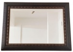 GRANDE Espelho bisotê 60x90 cm - emoldurado com moldura de madeira esculpida 83x103 cm.