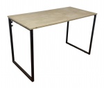 Bancada para escritório, pés em metal pintado com tampo em aglomerado de madeira - 76x121x60 cm.