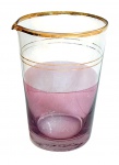 Antigo copo para drinks em vidro pintado com douração - 15x11 cm - com desgastes na douraçãoenapintura.