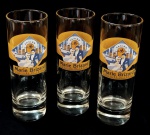 Conjunto com 3 longos copos promocionais em vidro - Casino Mariela Brizard - 15x05 cm.