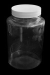 Pote em vidro com tampa em plastico - 22x14cm.