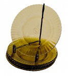 COLOREX - Conjunto com 7 pratos de sobremesa em vidro colorido-20diam.