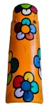 Telha decorativa de parede em cerâmica pintada a mão - 49x17x07 cm.