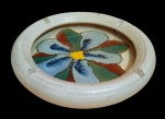 Cinzeiro em cerâmica pintada - efeito craquelado - 04x25 cm.