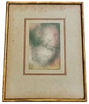 Estreita moldura em madeira com douração 41x32 cm medidas gerais - acompanha reprodução s/ papel - papel amarelados pela ação do tempo.