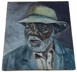 Decorativo de parede - pintura s/ eucatex - 28x24 cm - com trinca no eu catex napartesuperior.