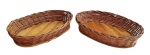 Par de cestos em rattan e madeira - 05x22x15cm.