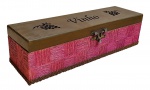 Caixa de vinho em madeira pintada - 10x36x11cm.