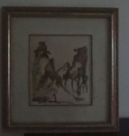 QUADRO ORIENTAL - AQUARELA MONTE FUJI - COM SELO JAPONÊS. MED. APROX. 25CM X 25 CM