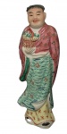Escultura de porcelana chinesa que representa uma das divindades Fu Lu Shou. Uma das divindades da fortuna, prosperidade ou longevidade.  Alt. 10 cm