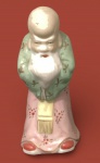 Escultura Em Porcelana Chinesa De Sábio Policromada com 11 cm de altura