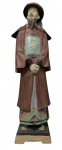 Estatueta de sábio ou imperador chinês, feita de resina, sendo uma figura oriental com trajes típicos lembrando  período republicano (1912 à 1949) com 31 cm de altura.
