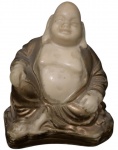 Escultura de resina de Buda sorridente com 11 cm de altura