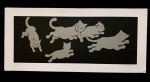 FANG - SERIGRAFIA - Gatos - Assinatura à lápis pelo artista no CID - Múltiplo 20/50 - Medidas 50cm x 23cm
