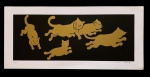 FANG - SERIGRAFIA - Gatos - Assinatura a lápis pelo artista no CID - Múltiplo 36/50 - Medidas 50cm x 23cm