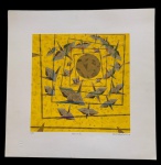 WAKABAIASHI - SERIGRAFIA em papel especial - Amareilo - múltiplo 71/100 - Assinatura à lápis  pelo artista no CID - Medidas 60cm x 60 cm