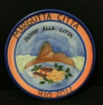 Prato de Cerâmica colecionável do Restaurante Boa Esperança pintado à mão com 26cm de diâmetro. Oportunidade única para completar sua coleção.