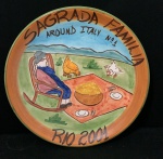 Prato de Cerâmica colecionável do Restaurante Boa Esperança pintado à mão com 26cm de diâmetro. Oportunidade única para completar sua coleção.