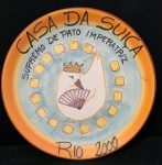 Prato de Cerâmica colecionável do Restaurante Boa Esperança pintado à mão com 26cm de diâmetro. Oportunidade única para completar sua coleção.