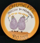 Prato de Cerâmica colecionável do Restaurante Boa Esperança pintado à mão com 26cm de diâmetro. Oportunidade única para completar sua coleção.