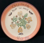 Prato de Cerâmica colecionável do Restaurante Boa Esperança pintado à mão com 26cm de diâmetro. Oportunidade única para completar sua coleção.