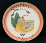 Prato de Cerâmica colecionável do Restaurante Boa Esperança pintado à mão com 26cm de diâmetro. Oportunidade única para completar sua coleção.