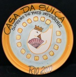 Prato de Cerâmica colecionável do Restaurante Boa Esperança pintado à mão com 26cm de diâmetro. Oportunidade única para completar sua coleção.