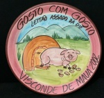 Prato de Cerâmica colecionável do Restaurante Boa Esperança pintado à mão com 26cm de diâmetro. Oportunidade única para completar sua coleção.