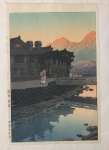 Kawase Hasui (1883-1957) | Xilogravura em cores | Kaesong, Coreia (Escolhido Kaijo) | Período Showa, século 20 - Med. 39,5cm x 27cm