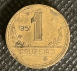 Moeda 1 (um) Cruzeiro 1951 erro de impressão.