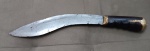 ANTIGA KUKRI NEPALESA DO SECULO XIX FABRICADA EM AÇO CARBONO, CABO EM MADEIRA NOBRE COM DETALHE EM BRONZE - NO ESTADO CONFORME FOTOS - ITEM SERA ENVIADO DA BAHIA
