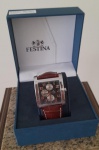 RELOGIO MASCULINO FESTINA - PULSEIRA EM COURO MARROM - NOVO - FUNCIONANDO - ACOMPANHA CAIXA ORIGINAL - NO ESTADO CONFORME FOTOS