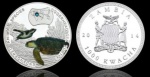 MOEDA ZÂMBIA - 1000 KWACHA 2014 - CUPRO-NIQUEL REVESTIDO DE PRATA - 26 GRAMAS - 40MM - FC - ESPECIES ANIMAIS AMEACADAS - TARTARUGA MARINHA CABEÇUDA - REPLICA EM PERFEITO ESTADO CONFORME FOTOS