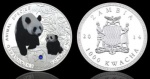 MOEDA ZÂMBIA - 1000 KWACHA 2014 - CUPRO-NIQUEL REVESTIDO DE PRATA - 26 GRAMAS - 40MM - FC - ESPECIES ANIMAIS AMEACADAS - PANDA GIGANTE - NO ESTADO CONFORME FOTOS