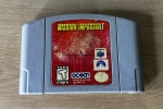 NINTENDO 64 - MISSÃO IMPOSSÍVEL - Cartucho de jogo original. FUNCIONANDO no momento, sem garantia futura - Para solicitação de mídias adicionais e esclarecimento de dúvidas, entrar em contato através do telefone (21) 99377-0652.