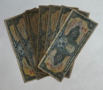 2 Cruzeiros - 2ª Estampa - Lote constando de 9 Cédulas Antigas - Peças vendidas no estado em que se encontram nas imagens.