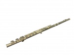 INSTRUMENTO MUSICAL, uma (1) flauta transversal em metal niquelado, marca Vogga, modelo VSFL701, identificada por gravação no corpo com numeração de série. Instrumento completo, com chaves metálicas, sistema Boehm, acabamento brilhante e estrutura em bom padrão construtivo, acondicionada em caixa original e em ótimo estado de conservação, medindo 67cm de comprimento.