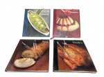LIVRO / CULINÁRIA, conjunto (4) volumes da coleção The Good Cook, obras em idioma inglês, dedicadas à gastronomia clássica e técnicas culinárias, com farta ilustração fotográfica e conteúdo didático. Composto pelos seguintes títulos: Fish & Shellfish, Desserts, Pork e Poultry. Exemplares em capa dura ilustrada, apresentando leves a moderados sinais de uso, com marcas de manuseio nas capas e lombadas, compatíveis com a idade.