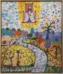 Antônio Eustáquio, OST, "O Paraiso" 80x70cm. Ass. Datado no verso 2015. Participou da Bienal