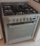 Fogão de cinco bocas em aço inóx "Falmec" gáz de rua medindo