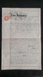 Escritura contrato lavrada em 28 de janeiro de 1910 por Walter Freire Marreco medindo 38 cm por 24 cm em quatro folhas.