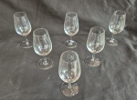 Cristais Hering, seis calices para vinho do porto ou licor medindo 15,5 cm de altura por 7 cm de diâmetro
