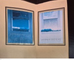 Antonio Peticov (Assis SP 1946). Desenhista, gravador, escultor e pintor. Com produção diversificada, dois posters medindo 90cm por 70 cm  um dos vidros patidos, retirada em local térreo em condominio na Av das Américas altura do Riviera del Fiori.