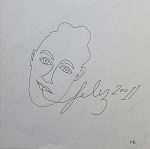 FLORIAN REISS - Desenho com caneta esferográfica. ME: 20,5 x 20,5cm. Ass. inf. dir. Sem moldura.