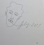 FLORIAN REISS - Desenho com caneta esferográfica. ME: 20,5 x 20,5cm. Ass. inf. dir. Sem moldura.