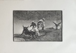 FRANCISCO DE GOYA - Heliogravura. No.04 do álbum "Tauromachie" Ed. HenrichPallmann. Munique, Delphin-Verlag. Edição de 1911. MI: 20,5 x 33cm. ME: 36 x50cm. Edição impressa em 400 cópias. Ex-coleção Mônica Filgueiras. Sem ass. esem moldura.