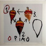 ARMANDO MEREGE -  "O Pião". Gravura em metal. Ed. 33/94. ME: 48 x 48cm, MI; 40 x 40cm. Ass. inf. dir. Sem moldura.