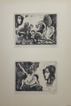 EDUARDO SUED - 2 gravuras em metal, do álbum "25 gravuras", editado em1964-1965. Montagem original: 50,3 x 40cm. Ed.23/30. Ano:1965. Sem moldura. No. 22: Visão no. 1 - MI: 13 x 18cm. ME: 22,5 x 26 cm. Ass. inf. dir. No. 23: Visão no. 2- MI: 13 x 18cm. ME: 22 x 25,5 cm. Ass. inf. dir.